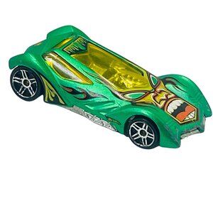 Hot Wheels Sinistra Die-Cast Toy Car 2002 Mattel Inc. Malaysia Green Yellow